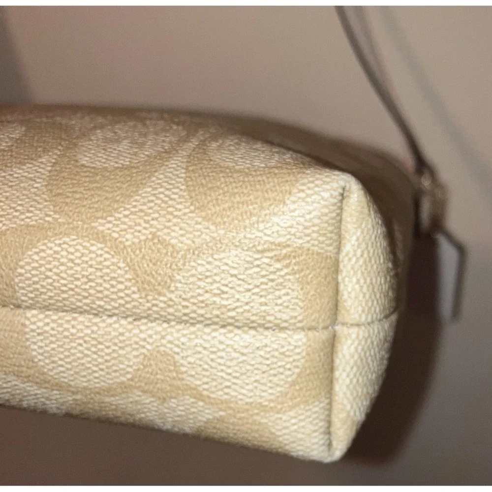 Vintage Coach File Leather Crossbody Bag Cream Beige Y2K F58297